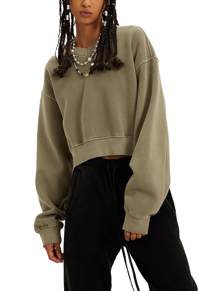 ＜H＞HEAVY SWEAT CROPPED PULLOVER/スウェット HF19 - Heavy Fleece Cropped Hoodie (Piece Dye) – Los Angeles